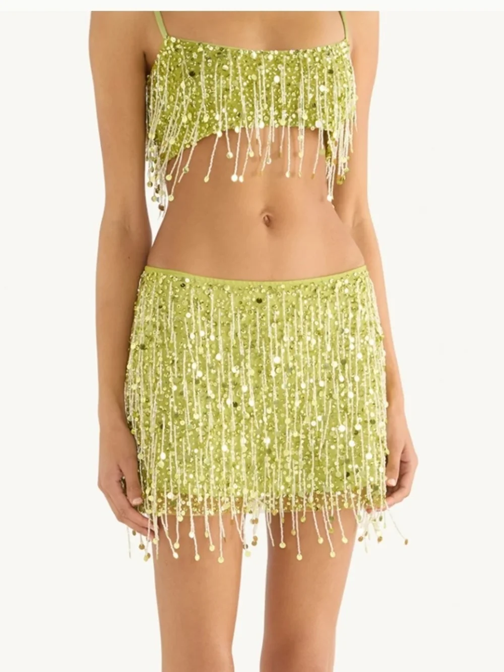 Asta Resort Hand Beaded Mini Skirt Size Medium NWT